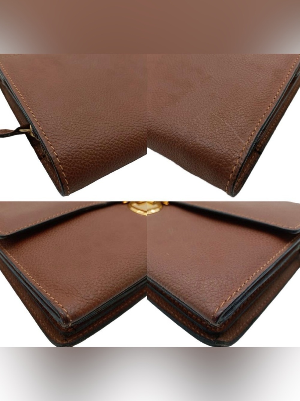 SALVATORE FERRAGAMO ICONIC GANCINI VINTAGE LEATHER CLUTCH BAG - Picture 10 of 12